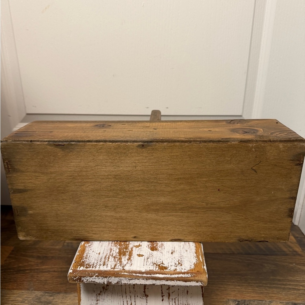 Vintage Handmade Wooden Caddy | Rustic Farmhouse Tote | Primitive Carry-All - Picture 5 of 6